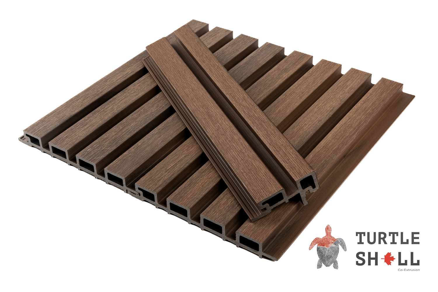 Фасадная (стеновая) реечная панель из дпк Wall Panels Middle Lines, Australian Palisander, Co-Extrusion