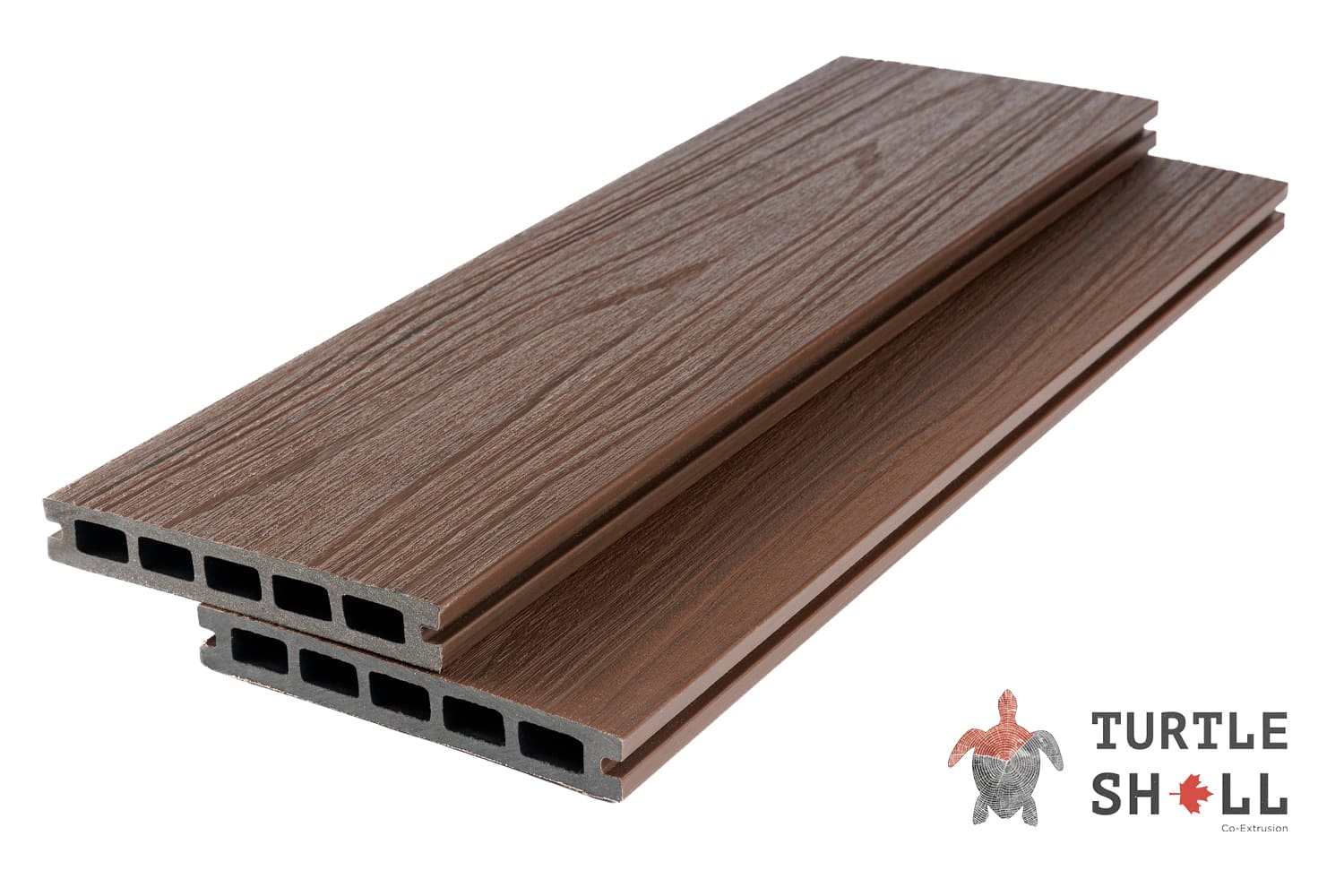 Террасная доска из ДПК Turtle Shell, Square, Texas Hickory, Co-Extrusion