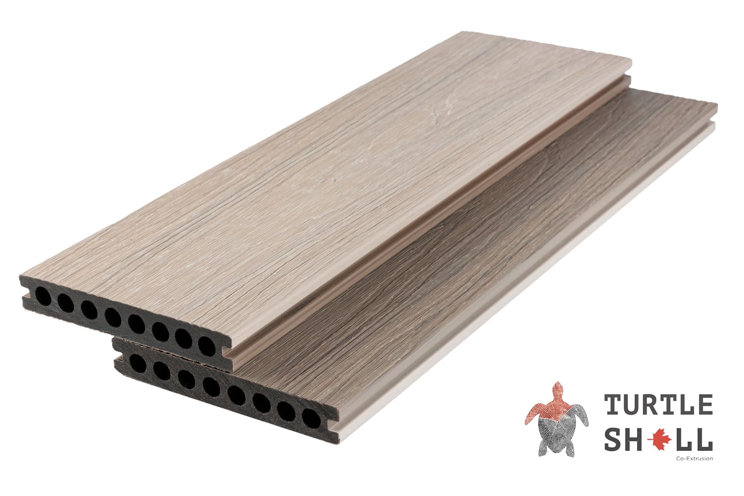 Террасная доска из ДПК Turtle Shell, Round, French Oak, Co-Extrusion (Dual)