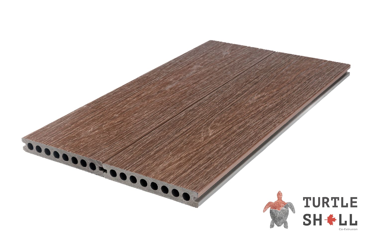 Террасная доска из ДПК Turtle Shell, Round, Texas Hickory, Co-Extrusion (Dual)