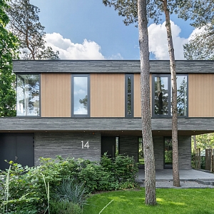 Вставки на фасаде из ДПК BAMBERG Lebanese Cedar