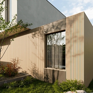 Реечная стеновая панель ДПК Turtle Shell Middle Lines, Ivory Coast, Co-Extrusion  технология коэкструзии.